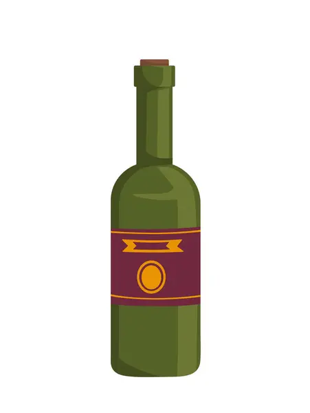 Koncept Alkoholové Láhve Alkoholický Nápoj Odznakem Nebo Etiketou Víno Pivo — Stockový vektor