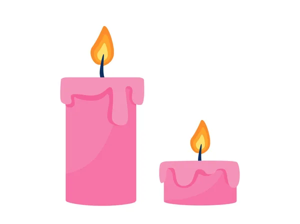 香气蜡烛的概念 圆形粉红色内部物体 舒适舒适的室内环境 用于网站的图形元素 在白色背景上孤立的卡通平面矢量图解 — 图库矢量图片