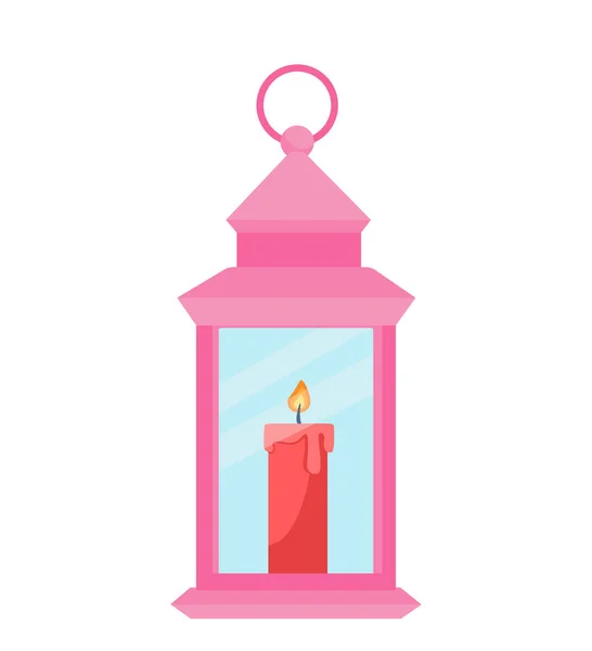 香气蜡烛的概念 有草莓的圆形内饰 公寓的装饰元素 网站的海报或横幅 在白色背景上孤立的卡通平面矢量图解 — 图库矢量图片
