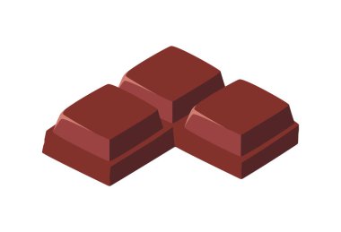 Çikolata şekeri konsepti. Tatlı ve hamur işi, tatlı ve lezzet. Sosyal ağlar ve kuryeler için etiket. Çizgi film düz vektör çizimi beyaz arkaplanda izole edildi