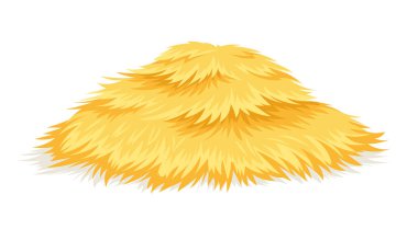 Samanlık sarısı konsept. Tarım ve tarım. Hasat ve hasat. Kuru ot ve buğday. Web sitesi için grafik ögesi. Çizgi film düz vektör illüstrasyonuName