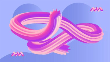 Akan menekşe soyut şekil konsepti. Yaratıcılık ve sanat. Broşür ve broşür için şablon. Mor kıvrımlı çizgi ve girdap. Mavi arkaplanda izometrik vektör çizimi izole edildi