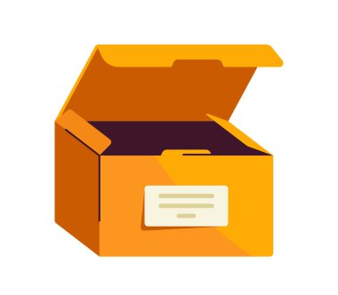 Yemek konsepti paketi. Renkli konteynır, sarı kutu. Fast food ve paket yemek. Kafe ve yemek servisi için ekipman. Çizgi film düz vektör çizimi beyaz arkaplanda izole edildi