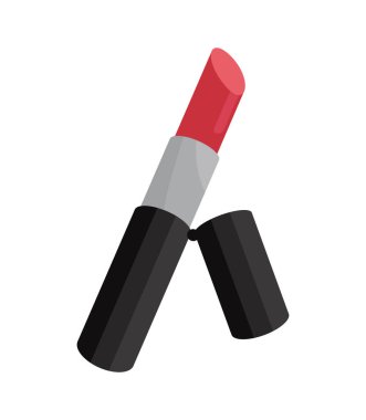 Kadın aksesuar kavramı. Kırmızı ruj. Moda, moda ve tarz. Zarafet ve estetik. Makyaj ve makyaj ürünleri. Çizgi film düz vektör çizimi beyaz arkaplanda izole edildi