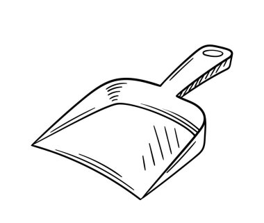 Temizlik aracı doğrusal. Eve faraş turu. Temizlik ve hijyen. Ev işleri ve rutin işler. Şablon ve düzen. Beyaz arkaplanda izole edilmiş düz vektör çizimi