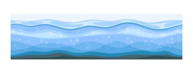 Toprak katmanı altında. Toprak ve toprak, kara. Arkeoloji ve paleontoloji. Su ve buzdan el salla. Şablon ve düzen. Çizgi film düz vektör çizimi beyaz arkaplanda izole edildi