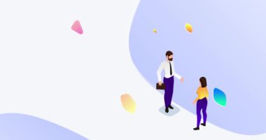 İniş sayfası tasarımı. İş ortaklarıyla birlikte, istatistikleri ya da büyük verileri analiz ederek ve başarı için strateji geliştirerek pankartı taşımak. Grafikleri ve çizelgeleri araştırıyorum. Isometric 3D canlandırmalı grafikler