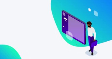 Uygulama Geliştirme. Erkek programcıyla hareket eden afiş ya da dijital ürünü test eden IT uzmanı. Hataları ve hataları kodla düzeltiyorum. İniş sayfası veya web sitesi tasarımı. Isometric 3D canlandırmalı grafikler