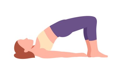 Yoga pozu renk simgesi. Spor üniformalı kadın esniyor. Aktif yaşam tarzı ve spor. Antrenman ve spor. Şablon ve düzen. Düz vektör çizimi beyaz arkaplanda izole edildi