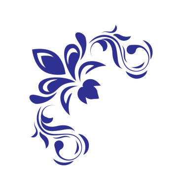 Klasik el yazısı girdabı. Çiçekli organik süs ve parşömen elementleriyle süslenmiş eski model çerçeve ya da köşe. Kraliyet sertifikası için tasarım elemanı. El çizimi vektör çizimi arkaplanda izole edildi