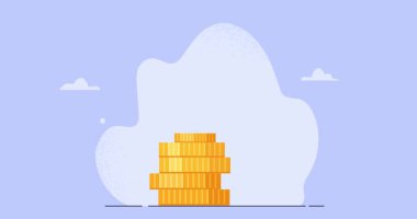 İş gurusu. Altın para yığını üzerinde lotus pozisyonunda oturan erkek girişimci ya da tüccar afişi taşıyordu. Finans uzmanı yatırımlar yapar, para yönetir ve kar eder. Çizgi film düz animasyon grafikleri