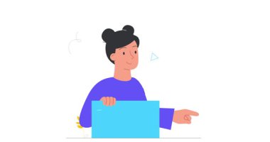 Çalışma akışı optimizasyonu. Kadın girişimci ya da çalışanı olan afişlerin etkin bir şekilde yönetilmesi için plan geliştirilmesi. Üretkenlik ve Hedef Başarı. Düz ana hatlı canlandırılmış grafikler