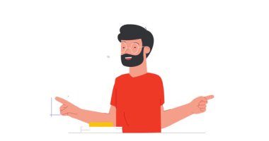 Çalışma akışı optimizasyonu. İş istatistiklerini analiz eden ve başarılı olmak için strateji geliştiren bir erkek girişimci pankartı. Verimlilik ve verimlilik. Düz ana hatlı canlandırılmış grafikler