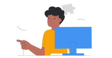 Evde çalışıyorum. Erkek girişimci ya da uzak bir çalışanın dinlenmek ve iyileşmek için işten izin aldığı afiş. Merkez büroda çalışan bir işçi. Düz ana hatlı canlandırılmış grafikler