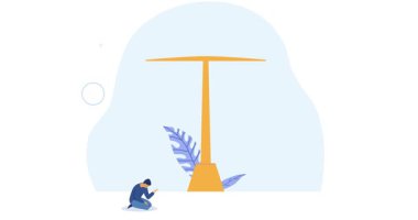 İş ve sağlık arasındaki denge. Ofis çalışanı, mali işler, kazanç ve sağlıklı beden ve zihinle ilgili afişleri taşımak. Farklı öncelikler. Düz grafik çizgi film