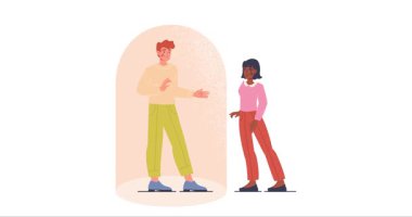 Özel hayatım. Karakterlerin oluşturulduğu afişleri taşımak, sosyal etkileşim sırasında kişisel sınırları korumak ve ihlal etmek. Saygı ve farkındalık. Düz grafik çizgi film