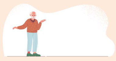 Büyük mutlu bir aile. Gülümseyen ebeveynleri, çocukları ve büyük ebeveynleri olan hareketli bir pankart. Anne, baba, büyükanne, büyükbaba, kız ve yeni doğan bebek birlikte vakit geçiriyorlar. Düz grafik çizgi film