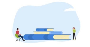 İş molalarında etkinlik. Ofis çalışanlarıyla birlikte bayrak taşımak fiziksel egzersizler yapmak, meditasyon yapmak ve dinlenirken dinlenmek. İşçilere dinlenme ve tam görev verildi. Düz grafik çizgi film