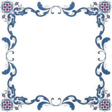 Vector floral frame with traditional Norwegian Rosemaling motif