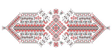 Traditional Romanian embroidery vector design elment over white background clipart