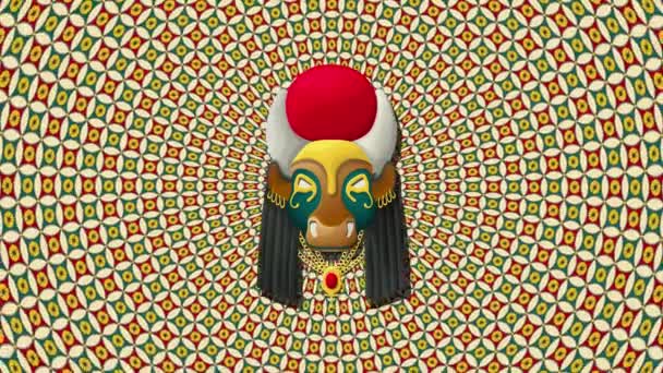 Фігура Гесата Єгипетська Богиня Царювання Царювання Традиційному Обертовому Тлі — стокове відео