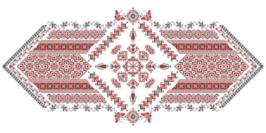 Traditional Romanian embroidery vector design element over white background clipart