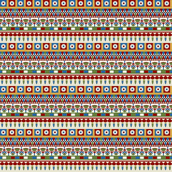 Ancient Egyptian Traditional Background Vector Seamless Pattern — 스톡 벡터