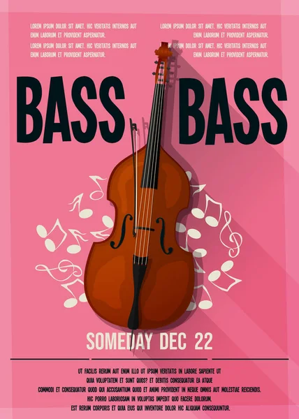 Doble Fiesta Bass Concierto Concierto Evento Actuación Plantilla Vectorial — Archivo Imágenes Vectoriales