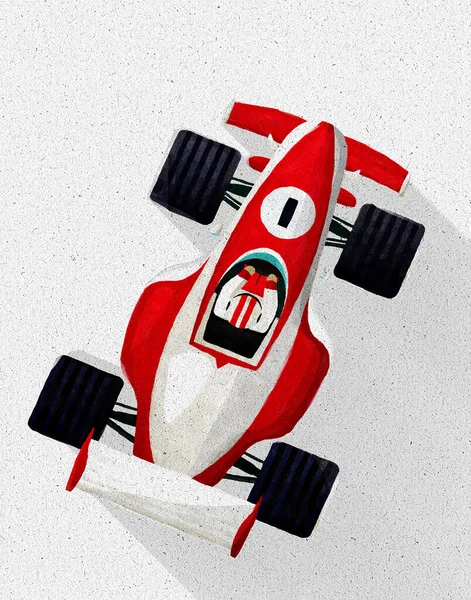 レーシングカーの背景 グランジペーパー効果イラスト — ストック写真