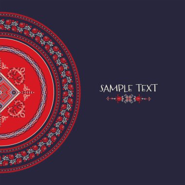 Geleneksel Ukrayna nakış işlemeli dekoratif arkaplan ve metin için yer.