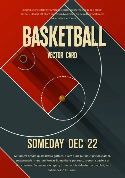 Basketball Vector Template Flyer Copy Space — Image vectorielle