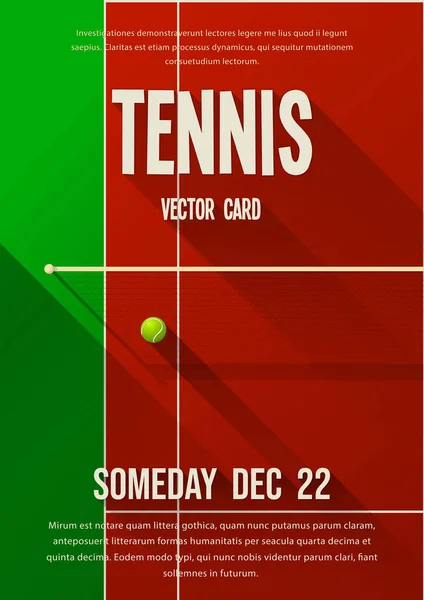 Modèle Flyer Vectoriel Tennis Avec Espace Copie — Image vectorielle