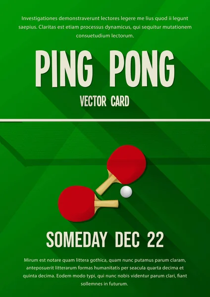 Ping Pong Gabarit Vectoriel Tennis Table Flyer Avec Espace Copie — Image vectorielle