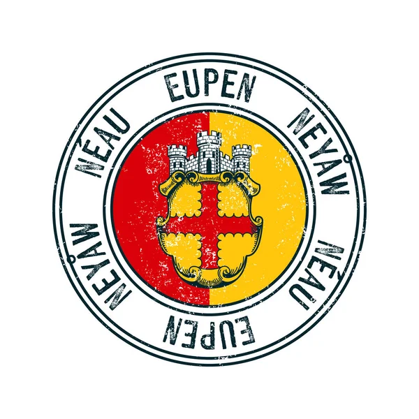 Eupen Belgium City Vector Grunge Rubber Stamp White Background — Stock Vector