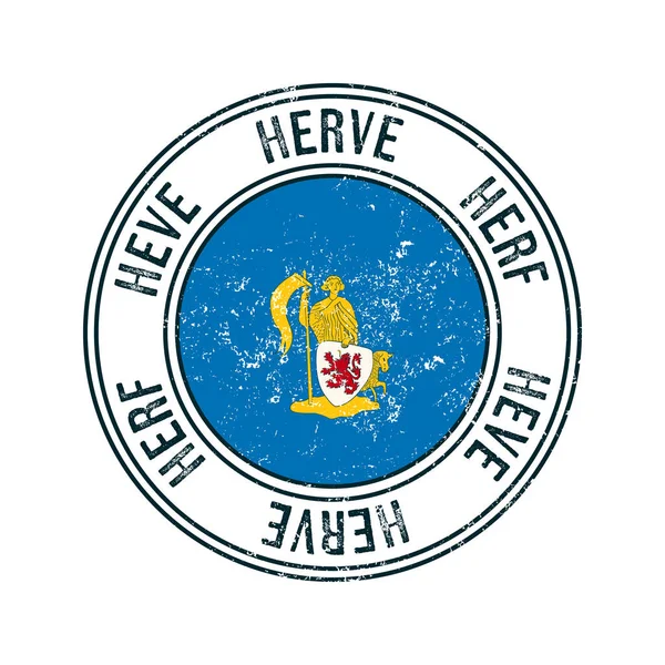 Herve Belgique Ville Vecteur Grunge Tampon Caoutchouc Sur Fond Blanc — Image vectorielle