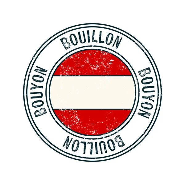 Bouillon Bélgica Ciudad Vector Grunge Sello Goma Sobre Fondo Blanco — Vector de stock