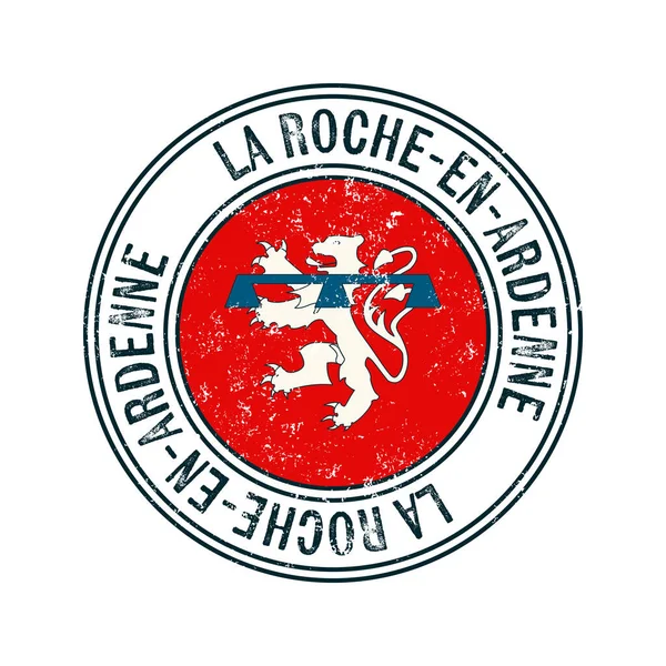 Roche Ardenne Belçika Şehir Vektörü Grunge Kauçuk Damgalı Beyaz Arka — Stok Vektör