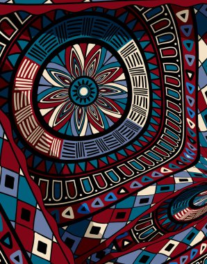 Tribal art background composition, vector illustration