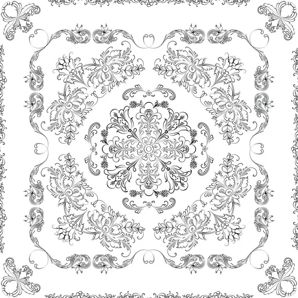 Ručně Kreslené Bezešvé Květinový Vzor Bílém Pozadí Vektorová Textilní Šablona — Stockový vektor