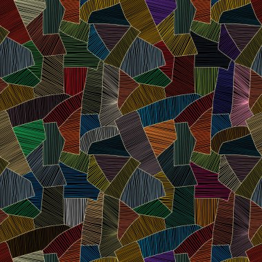 Kusursuz vektör yama kalıbı, soyut sanat tekstil arkaplanı renkleri