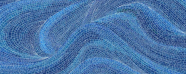Мозаичное Искусство Волн Текстура Векторный Фон — стоковый вектор