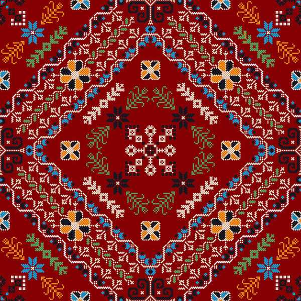 Traditional Latvian embroidery seamless pattern, vector illustration