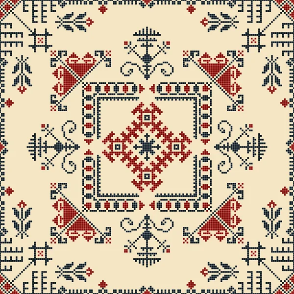 Traditionelle Lettische Stickerei Nahtloses Muster Vektorillustration — Stockvektor