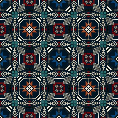 Geleneksel Letonya nakışı pürüzsüz desen, vektör çizimi