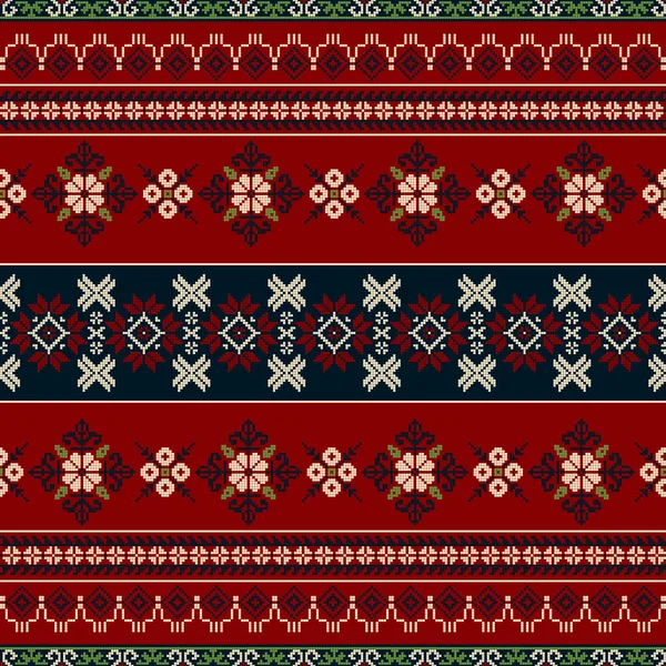 Traditionelle Lettische Stickerei Nahtloses Muster Vektorillustration — Stockvektor