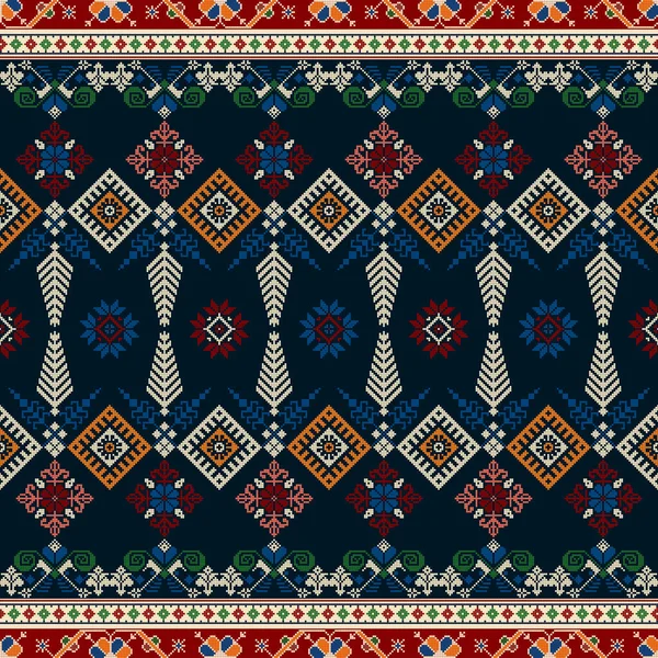 拉脱维亚传统绣花无缝图案 矢量图解 — 图库矢量图片