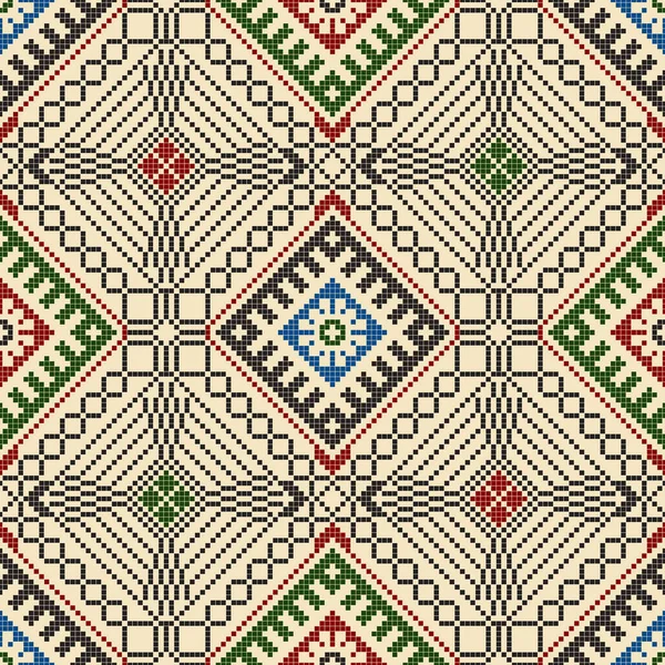 伝統的なラトビア刺繍シームレスなパターン ベクターイラスト — ストックベクタ