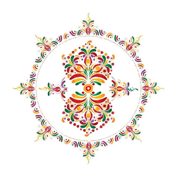Watercolor Hungarian Embroidery Symbol White Background — Stock Photo, Image