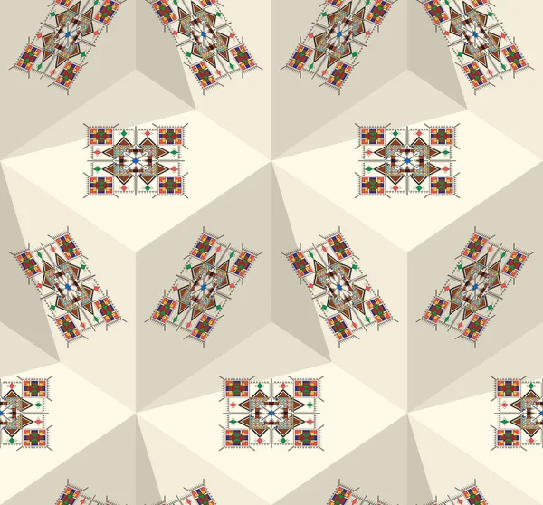 Dekorative Geometrische Wiederholungsmuster Inspiriert Von Traditionellen Gemälden Von Qatt Asiri — Stockvektor