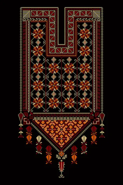 Embroidery Vector Tatreez Template 팔레스타인 — 스톡 벡터